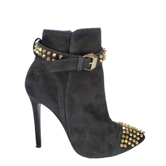 Philipp Plein On My Boo Studded Suede Ankle Booties - Picture 1 of 6